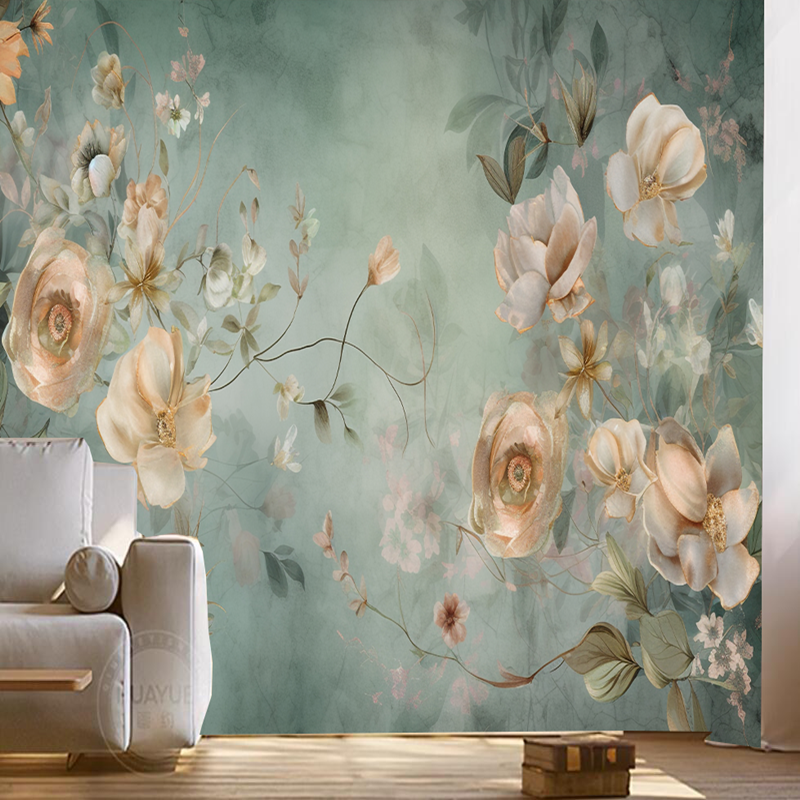 Fantasy Vintage Flowers Floral Wallpaper Wall Mural