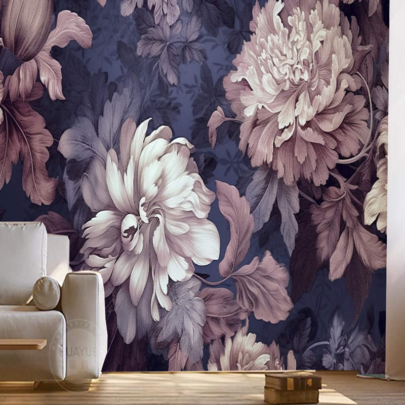 Retro Vintage Flowers Floral Wallpaper Wall Mural