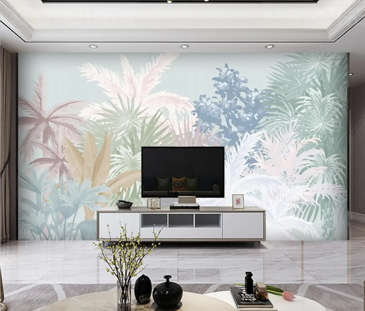 Elegant Tropical Plant Forest Wallpaper Wall Mural Home Decor
