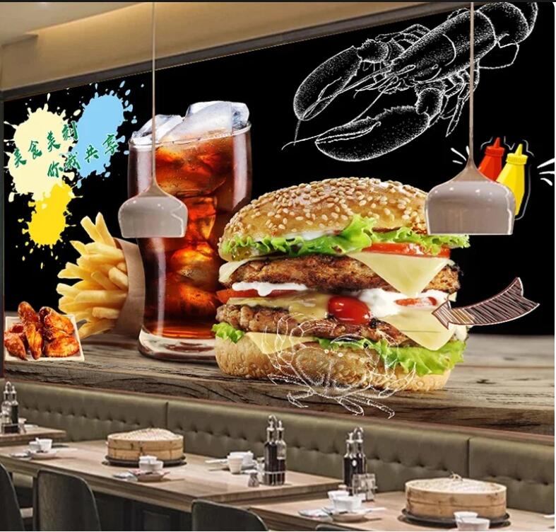 Fast Food Hamburg Cola Restaurant Wallpaper Wall Mural