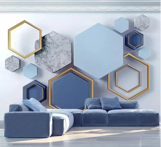 Modern 3D Stereo Abstract Art Geometric Wallpaper Wall Covering Wall Mural