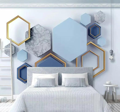 Modern 3D Stereo Abstract Art Geometric Wallpaper Wall Covering Wall Mural
