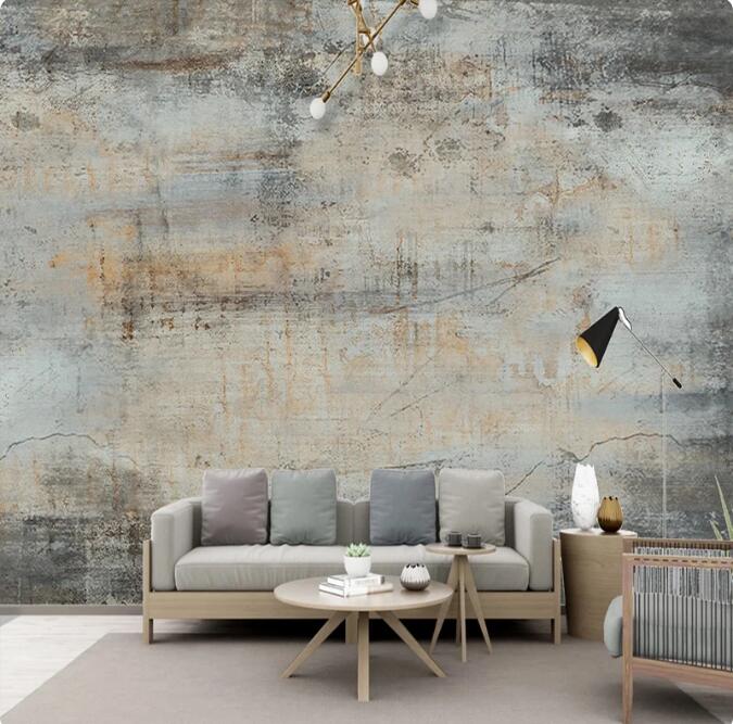 Retro Cement Wallpaper Gray Cement Wall Mural Wall Decor