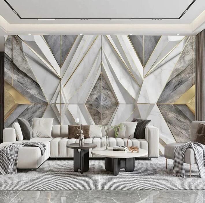 Marble Texture Geometric Wall Mural Wallpaper Modern Wall Decor