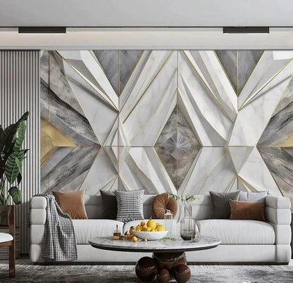 Marble Texture Geometric Wall Mural Wallpaper Modern Wall Decor