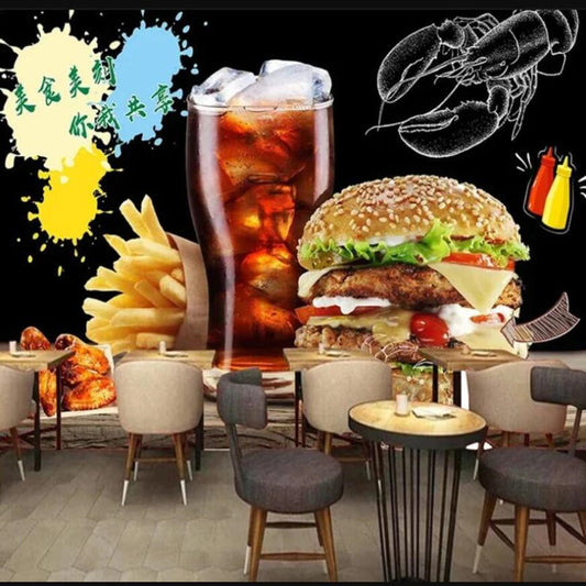 Fast Food Hamburg Cola Restaurant Wallpaper Wall Mural