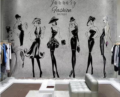Fashion Beauty Clothing Store Wallpaper Wall Mural