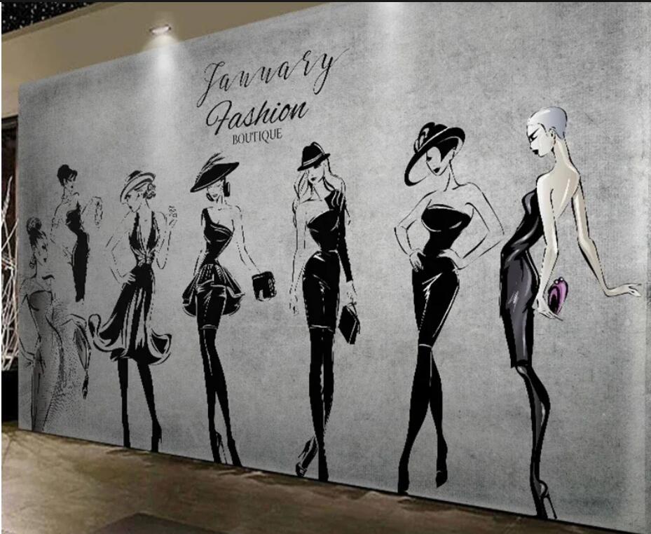Fashion Beauty Clothing Store Wallpaper Wall Mural