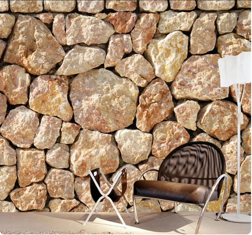 3D Stereo Embossed Imitation Stone Wallpaper Wall Mural Home Decor