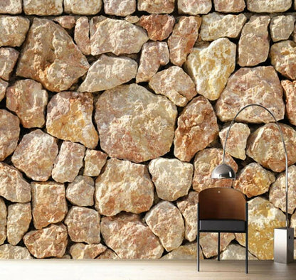 3D Stereo Embossed Imitation Stone Wallpaper Wall Mural Home Decor