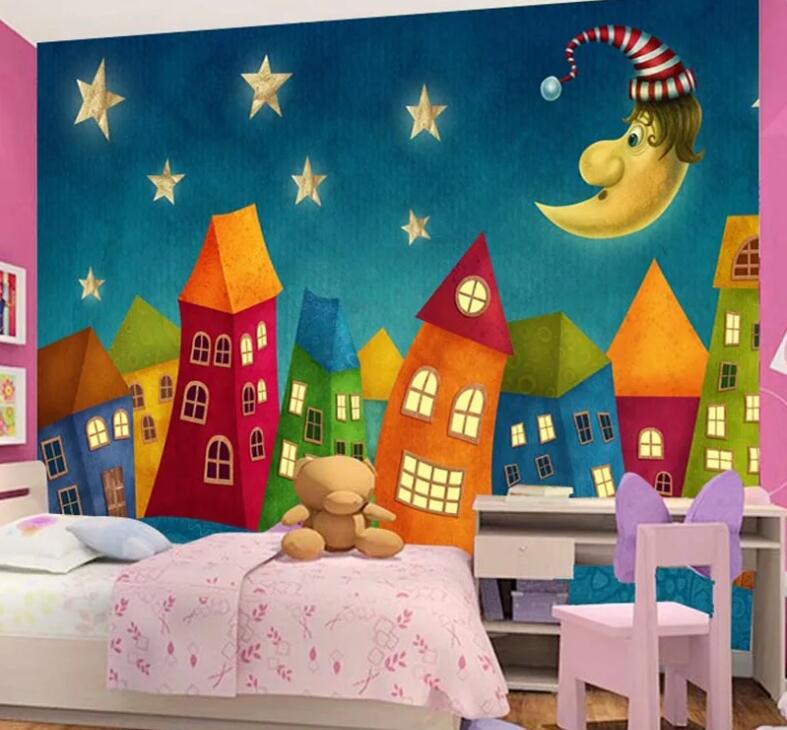 Cartoon Children Castle Nursery Wallpaper Wall Mural