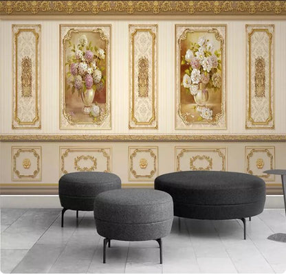 3D Stereo Pastoral Golden Flowers Wallpaper Wall Mural Home Decor