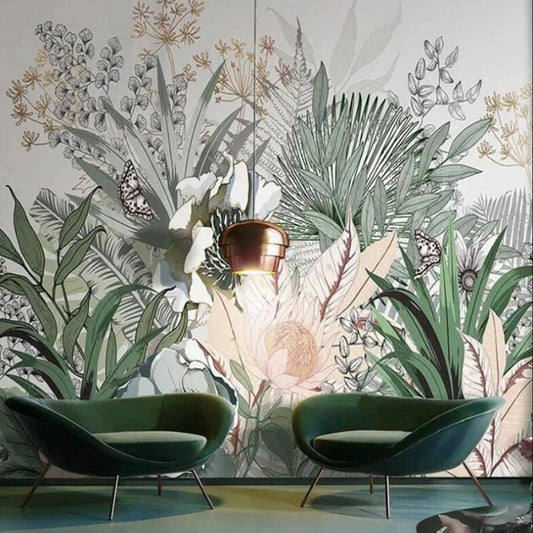 Tropical Plants Rain Forest Palm Leaves Plants Wallpaper Wall Mural