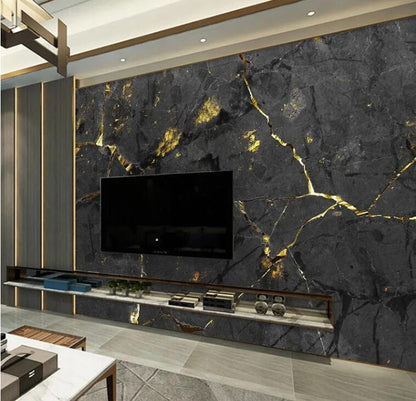 Luxury Black Golden Marble Pattern Wallpaper Wall Mural