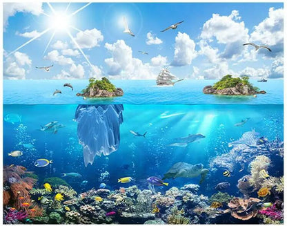 Underwater World Blue Ocean Fishes Kids Nursery Wall Mural Wallpaper