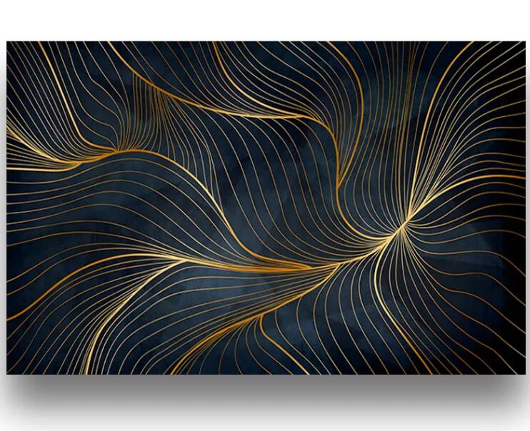 Vintage Abstract Gold Lines Geometric Wall Mural Wallpaper