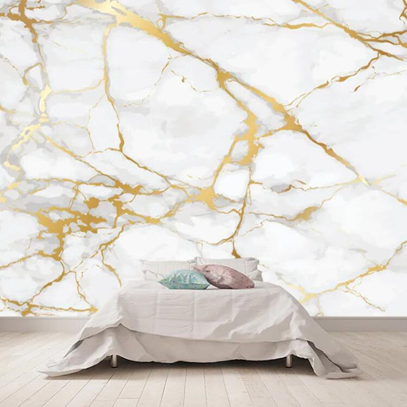 Golden Thread Marble Pattern Wallpaper Wall Mural