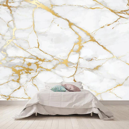 Golden Thread Marble Pattern Wallpaper Wall Mural