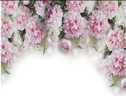 Peony Pink Flowers Wall Mural Wallpaper Home Decor