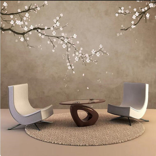 Chinoiserie Cherry Blossom Flowers Floral Wallpaper Wall Mural Home Decor