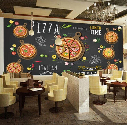 Pizza Shop Cafe Dessert Shop Restaurant Cafe Wallpaper Wall Mural