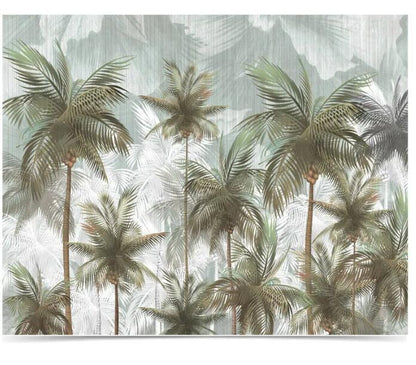 Tropical Plant Rain Forest Coconut Trees Wallpaper Wall Mural Home Decor