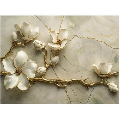 3D Relief Jewelry Flower Wallpaper Wall Mural Home Decor