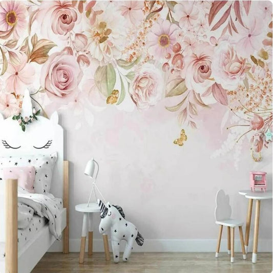Rose Pastoral Romantic Flowers Wallpaper Wall Mural Home Decor