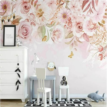 Rose Pastoral Romantic Flowers Wallpaper Wall Mural Home Decor