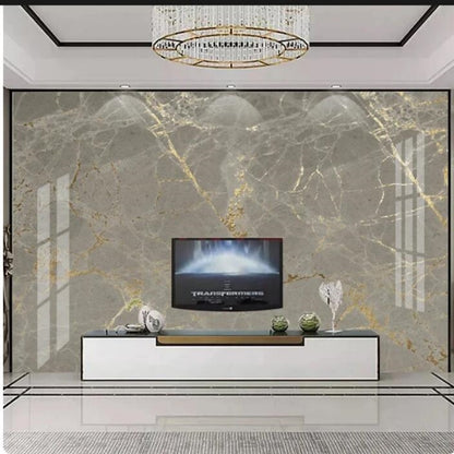 Modern Golden Gray Marble Wallpaper Wall Mural Home Decor