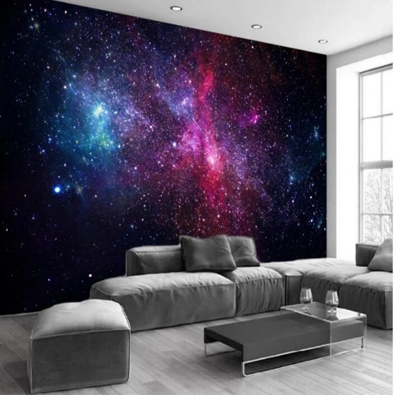 Night Sky Galaxy Universe Stars and Clouds Wallpaper Wall Mural Home Decor