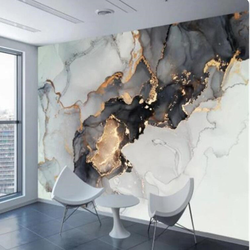 Modern Abstract Ink Liquid Marble Wallpaper Wall Mural