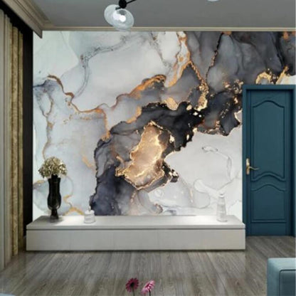 Modern Abstract Ink Liquid Marble Wallpaper Wall Mural