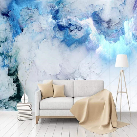 Blue Clouds Marble Wallpaper Wall Mural Home Decor