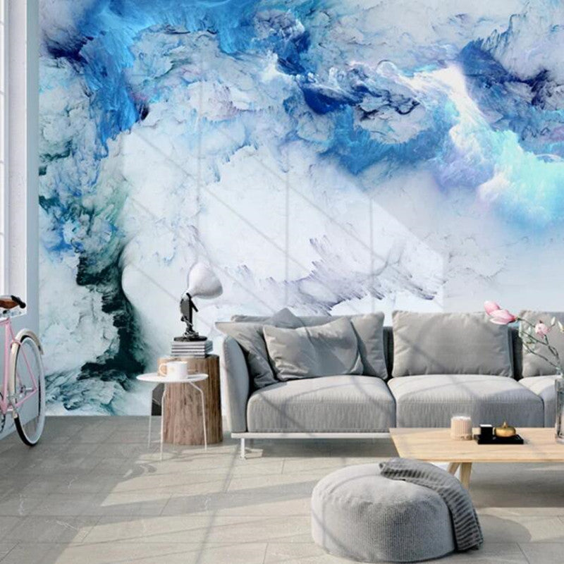 Blue Clouds Marble Wallpaper Wall Mural Home Decor