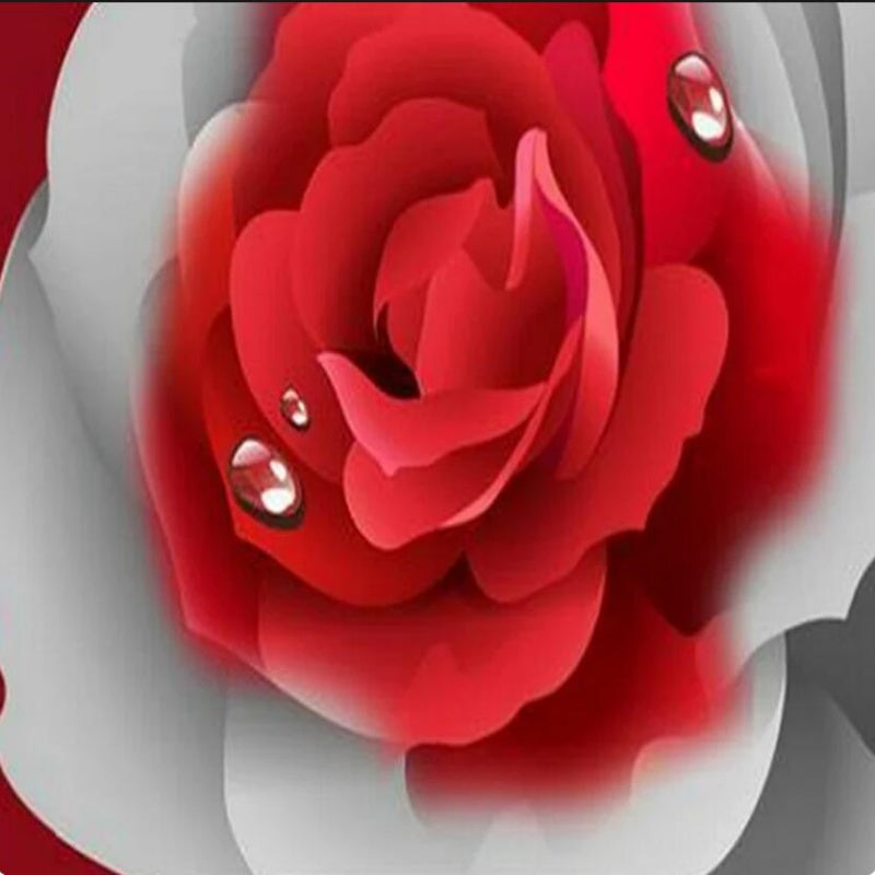 3D Stereoscopic Romantic Red Rose Flower Wallpaper Wall Mural Home Decor