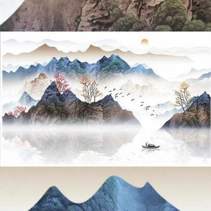 Ink Painting Nature Landscape Mountains Wallpaper Wall Mural Home Decor