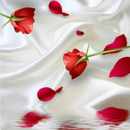 3D Stereo Red Rose Wallpaper Wall Mural Home Decor