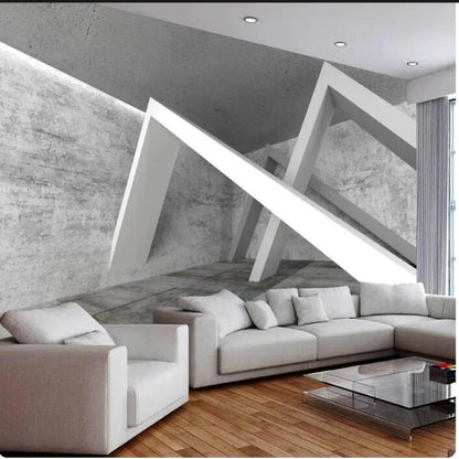 Extended Space Cement Wall 3D Art Wallpaper Wall Mural Home Decor