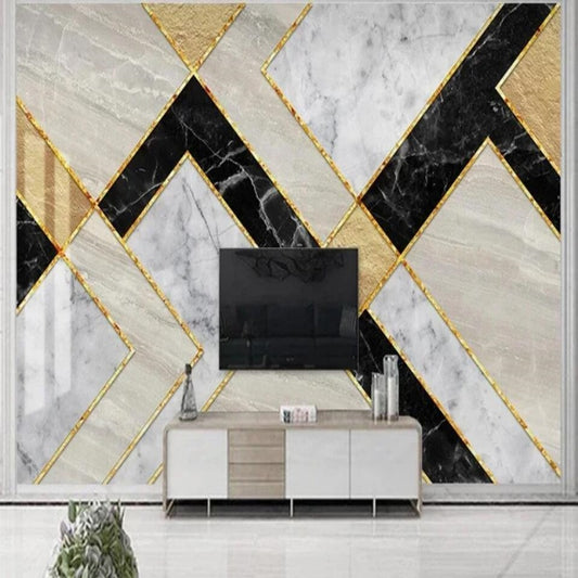 Modern Geometric Marble Wallpaper Wall Mural Home Decor