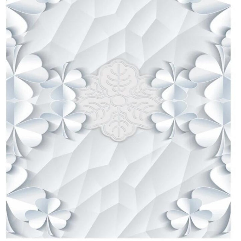 Creative 3D Relief Clover White Grey Ceiling Wallpaper Wall Mural Home Decor