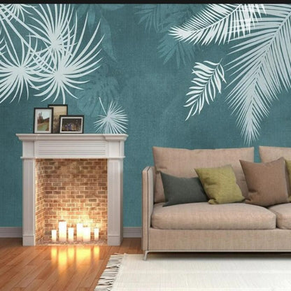 Tropical Plant Leaves Wallpaper Wall Mural Home Decor