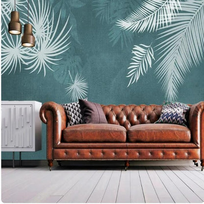 Tropical Plant Leaves Wallpaper Wall Mural Home Decor