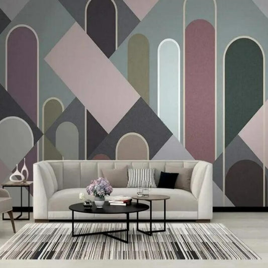 Modern Abstract Geometric Lines Wallpaper Wall Mural Home Decor