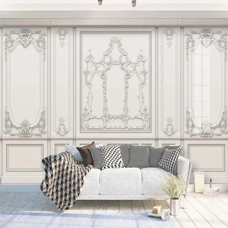 3D Stereo Relief Classic Gypsum Carving Wallpaper Wall Mural