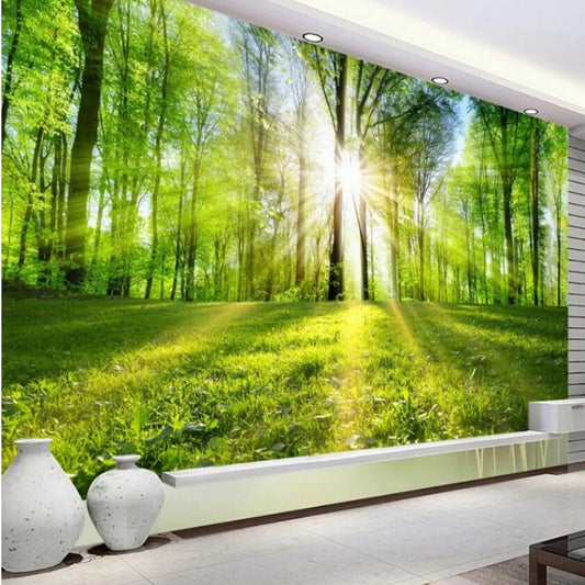 Tree Forest Sunshine Nature Landscape Wallpaper Wall Mural Home Decor