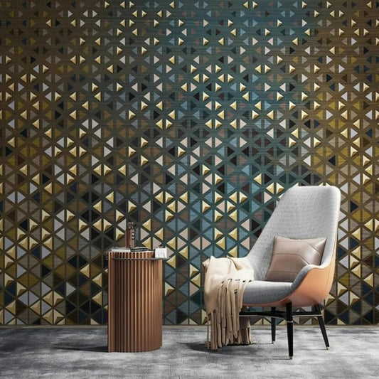 Modern Light Luxury Geometric Relief Wallpaper Wall Mural Home Decor