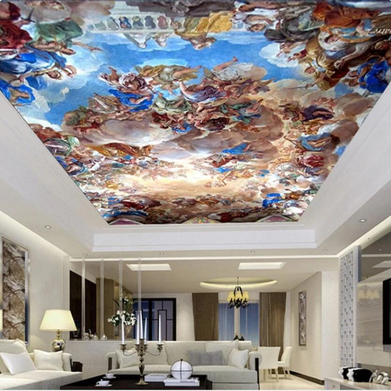 European Style Retro Angel Ceiling Wallpaper Wall Mural Home Decor