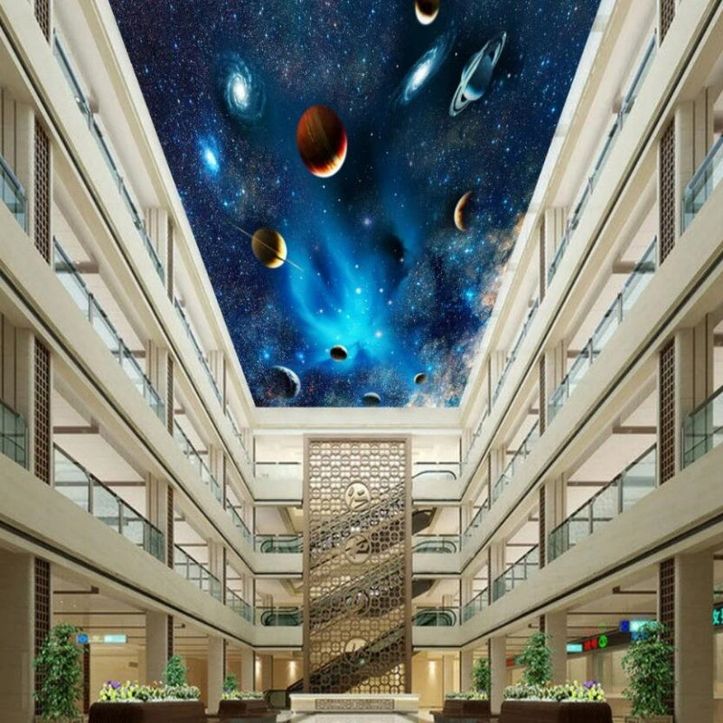Astronomical Galaxy Planet Landscape Ceiling Wallpaper Wall Mural Home Decor