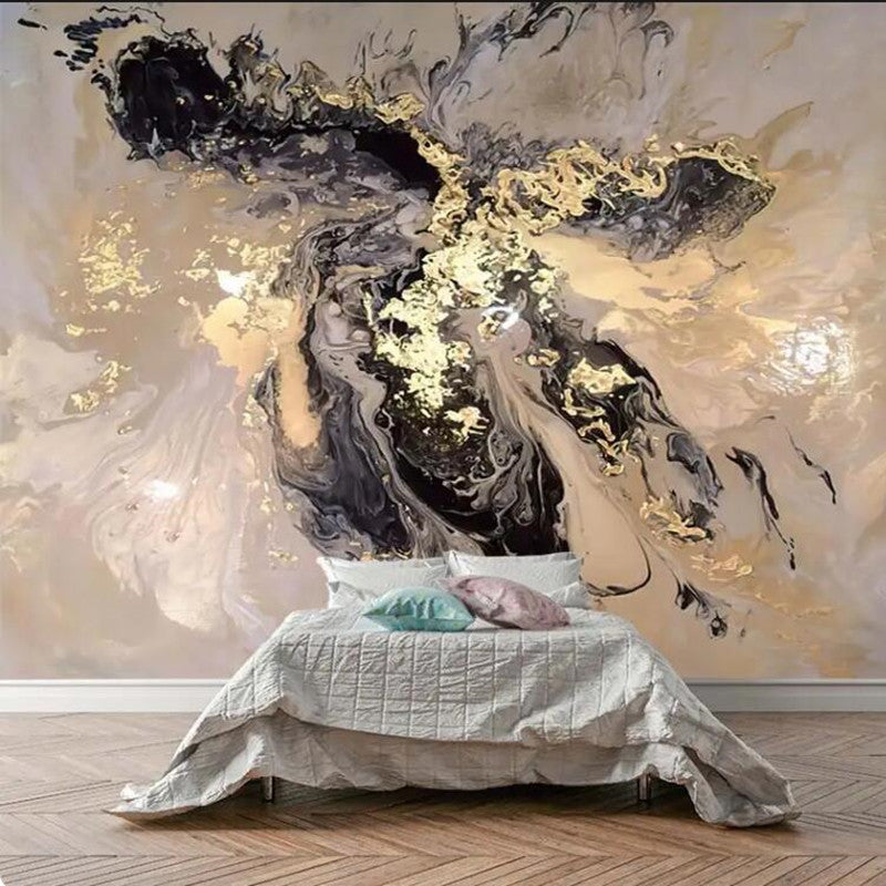 Abstract Marble Gilded Ink Marble Wallpaper Wall Mural